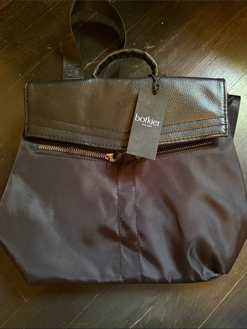 Botkier Black Nylon and Leather Backpack